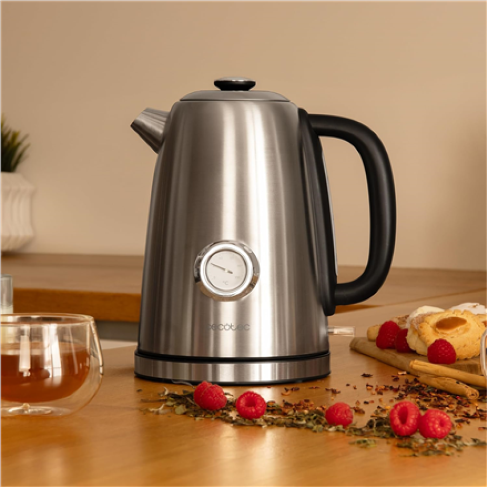 Cecotec Kettle , Thermosense 620 Vintage , Electric , 2200 W , 1.7 L , Stainless steel , 360° rotational base , Stainless steel