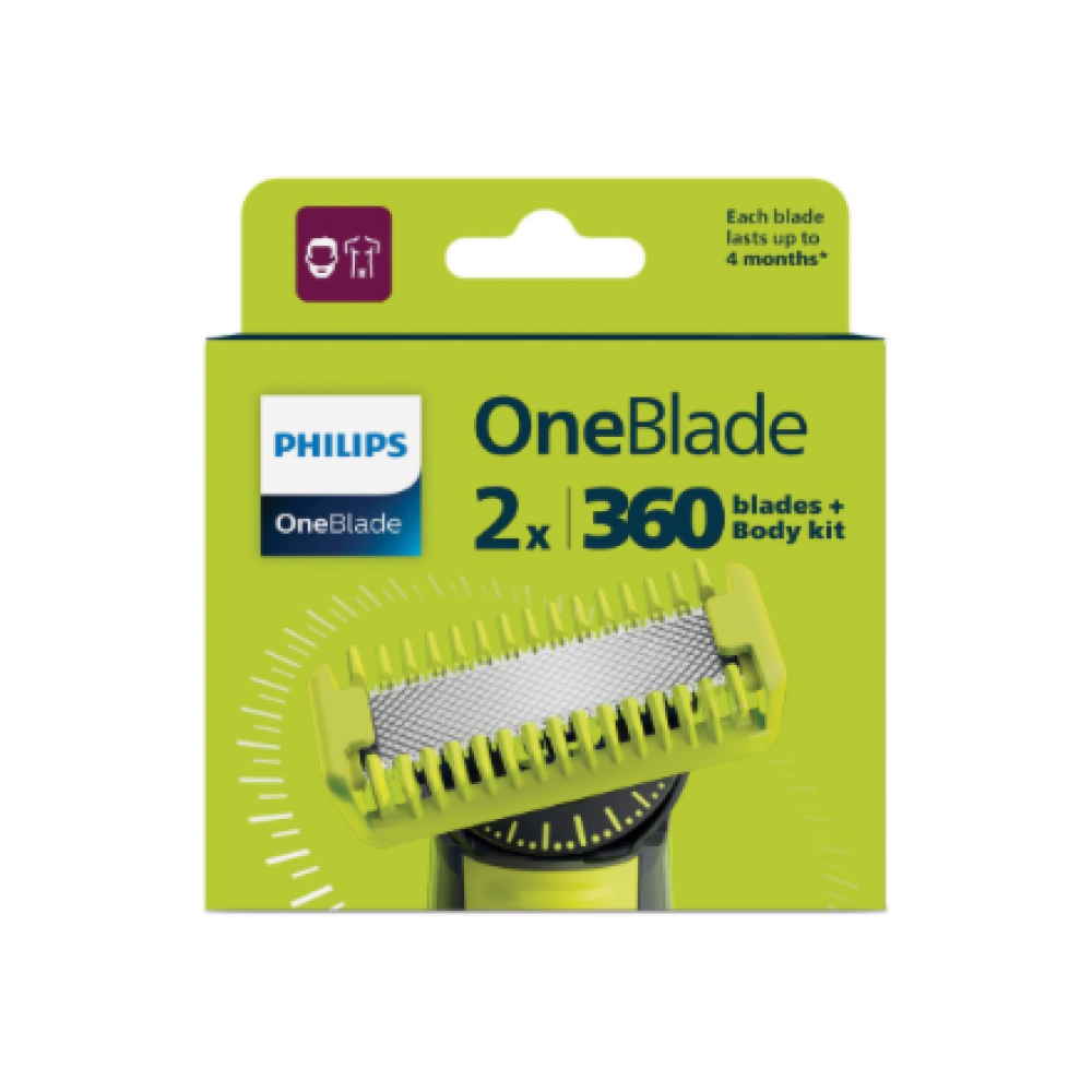 Philips , OneBlade 360 Replacement Blades, 2pcs and body kit , QP624/50