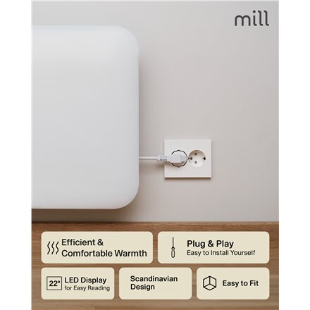 Mill , Heater , IB250 Steel , Panel Heater , 250 W , Number of power levels 1 , Suitable for rooms up to 2-5 m² , White