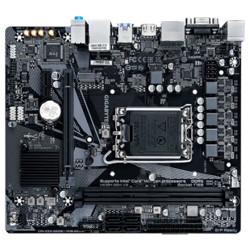 Gigabyte , H610M S2H V2 1.0 , Processor family Intel , Processor socket LGA1700 , DDR5 DIMM , Supported hard disk drive interfaces M.2, SATA , Number of SATA connectors 4