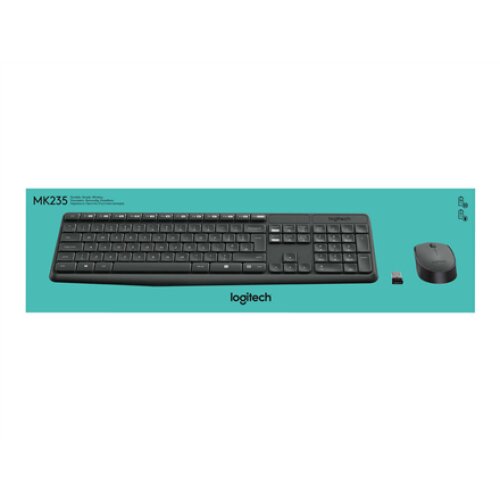 Logitech , MK235 , Keyboard and Mouse Set , Wireless , Mouse included , Batteries included , US , Black