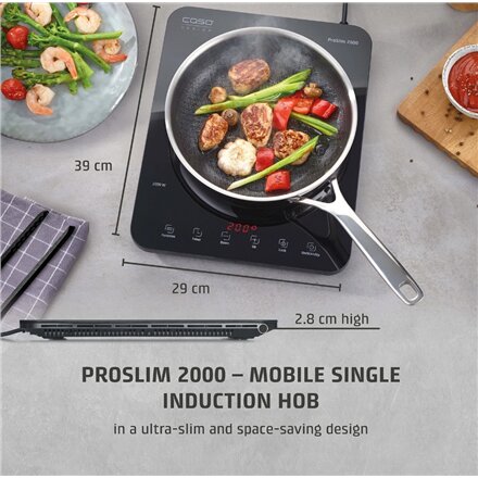 Caso Mobile Single Hob , ProSlim 2000 , Induction , Number of burners/cooking zones 1 , Touch , Timer , Black