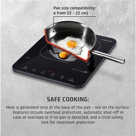 Caso Mobile Single Hob , ProSlim 2000 , Induction , Number of burners/cooking zones 1 , Touch , Timer , Black