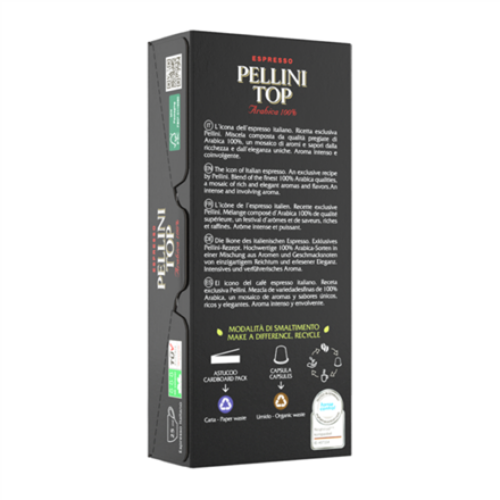 Pellini Top Nespresso Ground coffee capsules Coffee Capsules for Nespresso coffee machines 10 capsules 100% Arabica 50 g