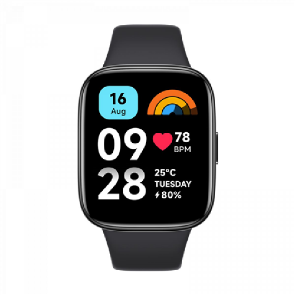 Redmi Watch 3 Active , Smart watch , GPS (satellite) , AMOLED , Waterproof , Black