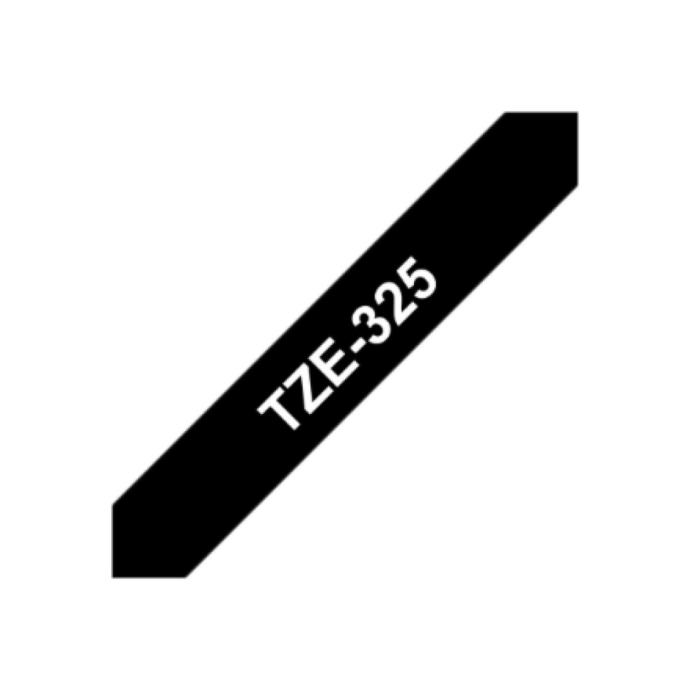 Brother , TZe-325 Laminated Tape , White on Black , TZe , 8 m , 9 cm