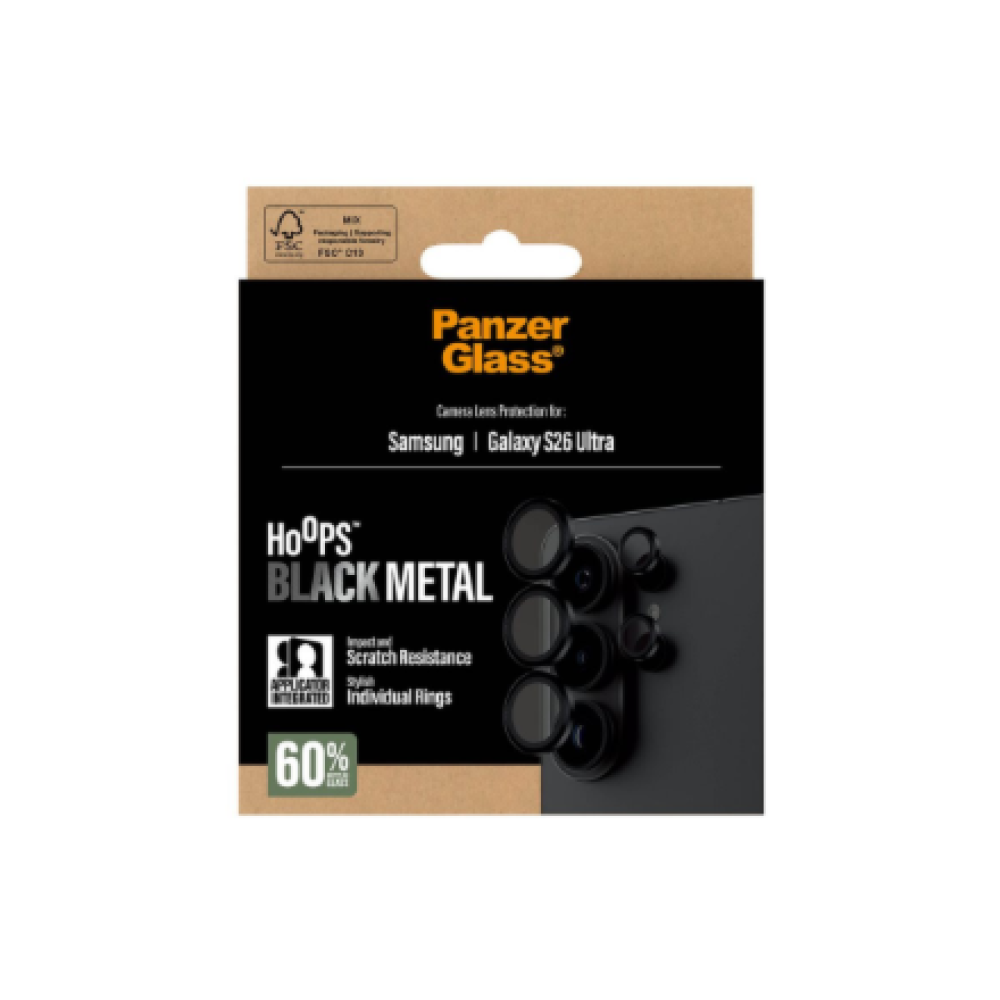 PanzerGlass Hoops Camera Lens Protector Black Samsung New Galaxy S26 Ultra , PanzerGlass