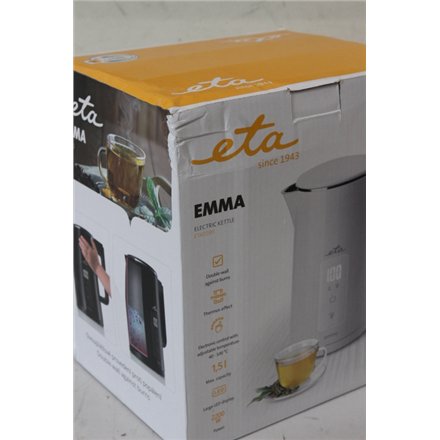 SALE OUT. ETA ETA559590010 Emma Electric kettle, 1.5 L, White , SALE OUT. , ETA Kettle , ETA559590010 Emma , Electric , 2200 W , 1.5 L , Stainless steel , 360° rotational base , White , DAMAGED PACKAGING