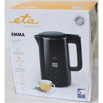 SALE OUT. ETA ETA559590010 Emma Electric kettle, 1.5 L, White , SALE OUT. , ETA Kettle , ETA559590010 Emma , Electric , 2200 W , 1.5 L , Stainless steel , 360° rotational base , White , DAMAGED PACKAGING