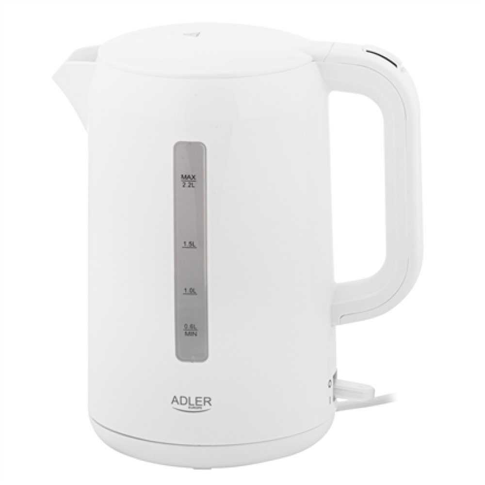 Adler Kettle , AD 1386 , Electric , 1850 W , 2.2 L , Plastic , 360° rotational base , White