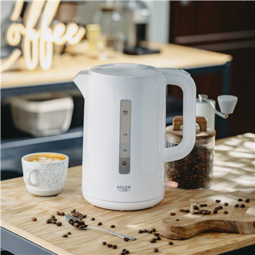Adler Kettle , AD 1386 , Electric , 1850 W , 2.2 L , Plastic , 360° rotational base , White