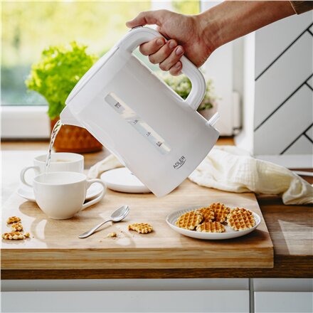 Adler , Kettle , AD 1386 , Electric , 1850 W , 2.2 L , Plastic , 360° rotational base , White