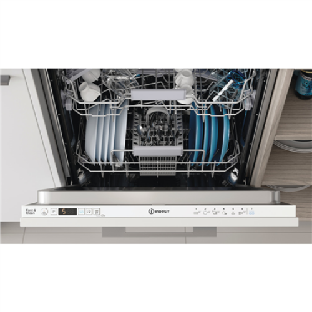 INDESIT Dishwasher DIC 3B+16 A Built-in Width 59.8 cm Number of place settings 13 Number of programs 6 Energy efficiency class F Display AquaStop function Does not apply