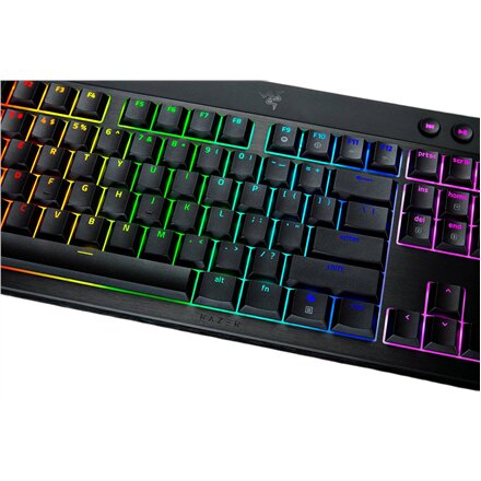 Razer , BlackWidow V4 Low-Profile Tenkeyless HyperSpeed , Keyboard , Wireless , US , Bluetooth , Green Switches , Black