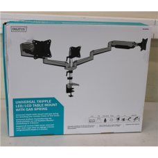 SALE OUT. DIGITUS Triple monitor mount, 3x 27, 3x 6 kg , Digitus Desk Mount , Triple Monitor Gas Spring Mount DA-90363 , Adjustable Height, Tilt, Swivel , 15-27 , Maximum weight (capacity) 3x6 kg , DAMAGED PACKAGING , Silver
