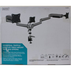 SALE OUT. DIGITUS Triple monitor mount, 3x 27, 3x 6 kg , Digitus Desk Mount , Triple Monitor Gas Spring Mount DA-90363 , Adjustable Height, Tilt, Swivel , 15-27 , Maximum weight (capacity) 3x6 kg , DAMAGED PACKAGING, DEMO , Silver