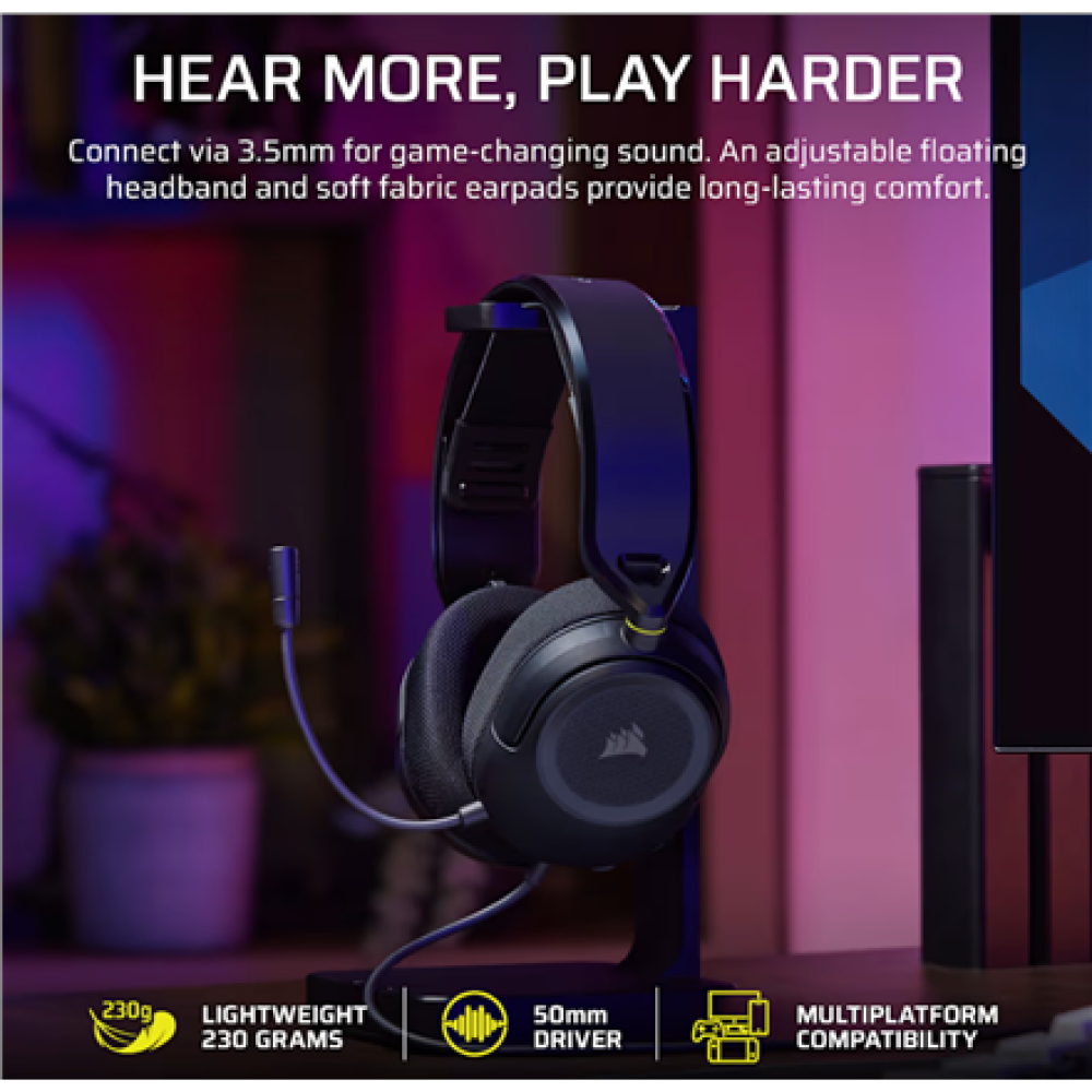 Corsair Gaming Headset , HS35 v3 , Wired , Microphone , Carbon