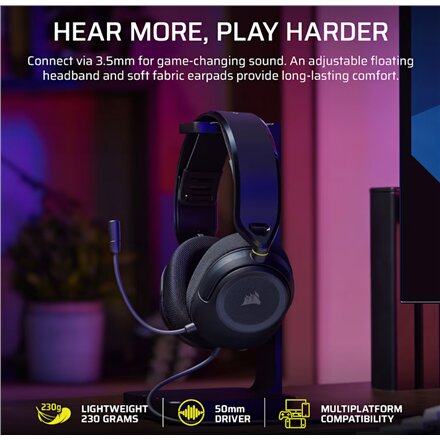 Corsair Gaming Headset , HS35 v3 , Wired , Microphone , Carbon