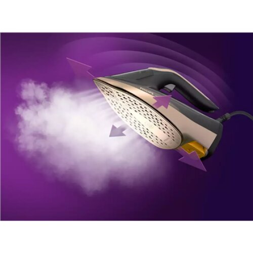 Philips , Azur DST8041/80 , Steam Iron , 3000 W , Water tank capacity 350 ml , Continuous steam 80 g/min , Steam boost performance 260 g/min , Black/Gold