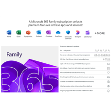 Microsoft , 365 Family , 6GQ-01897 , M365 Family , FPP , License term 1 year(s) , English , EuroZone Medialess
