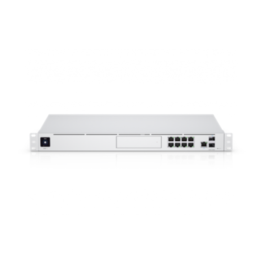 Ubiquiti , UniFi Multi-Application System with 3.5 HDD Expansion and 8 Port Switch , UDM-Pro , Web managed , Rackmountable , SFP+ ports quantity 1 x 1/10G SFP+ LAN, 1 x 1/10G SFP+ WAN , Power supply type Internal