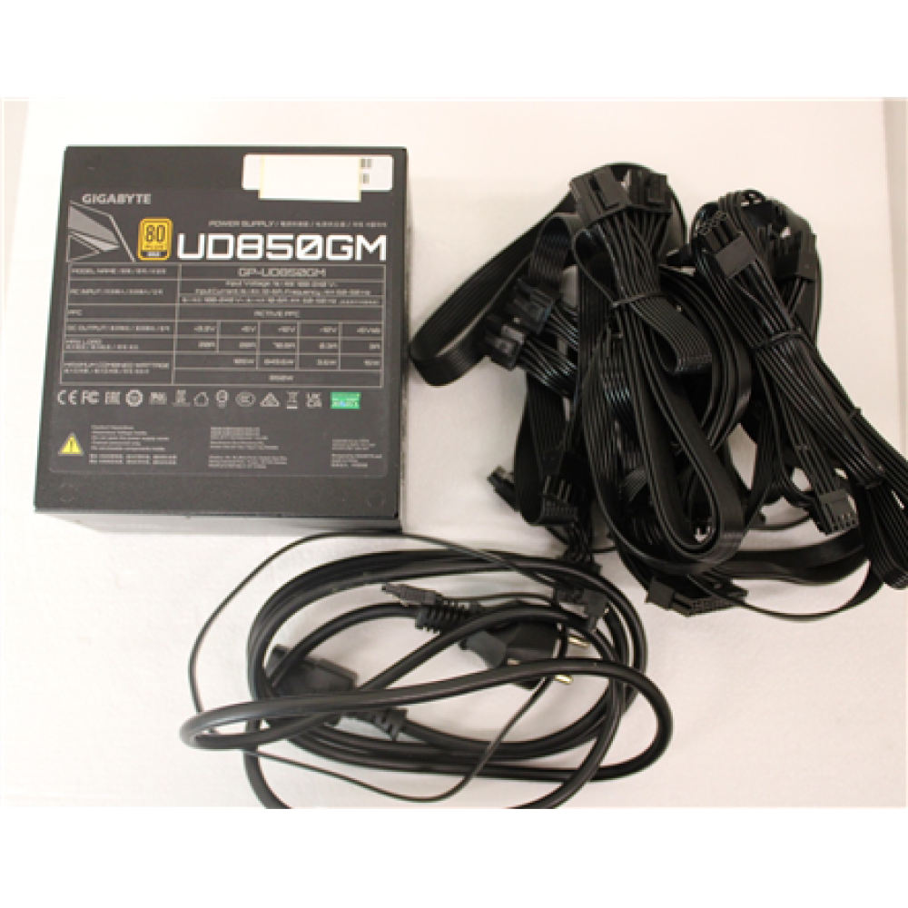 SALE OUT. Gigabyte PSU , GP-UD850GM , 850 W , USED, REFURBISHED, MISSING MANUALS