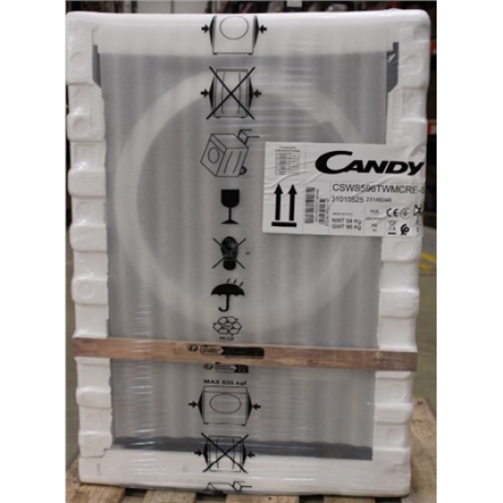 SALE OUT. Candy , CSWS596TWMCRE-S , Washing Machine with Dryer , Energy efficiency class A , Front loading , Washing capacity 9 kg , 1500 RPM , Depth 58 cm , Width 60 cm , LCD , Drying system , Drying capacity 6 kg , Steam function , NFC , DAMAGED PACKAGI