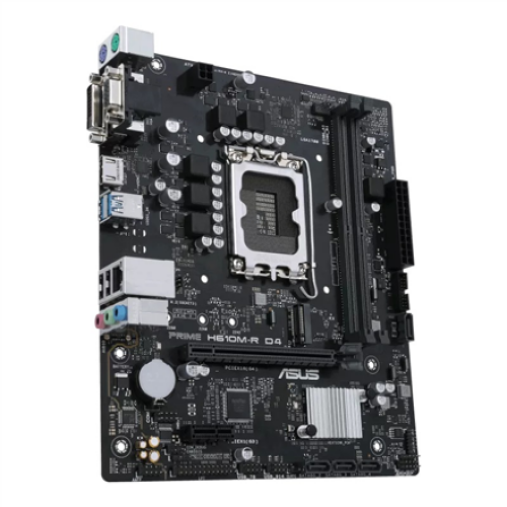 Asus , PRIME H610M-R D4-SI , Processor family Intel , Processor socket LGA1700 , DDR4 DIMM , Memory slots 2 , Supported hard disk drive interfaces SATA, M.2 , Number of SATA connectors 4 , Chipset Intel H610 , Mic-ATX