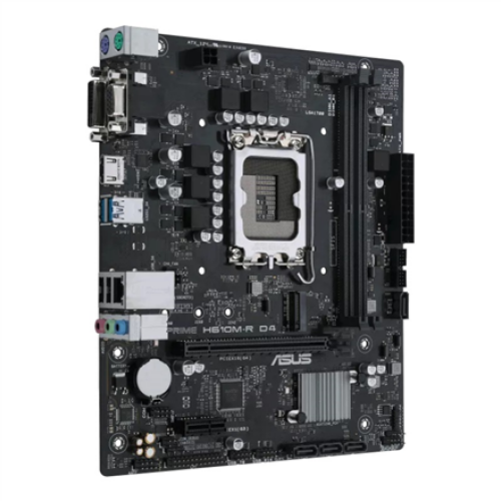 Asus , PRIME H610M-R D4-SI , Processor family Intel , Processor socket LGA1700 , DDR4 DIMM , Memory slots 2 , Supported hard disk drive interfaces SATA, M.2 , Number of SATA connectors 4 , Chipset Intel H610 , Mic-ATX