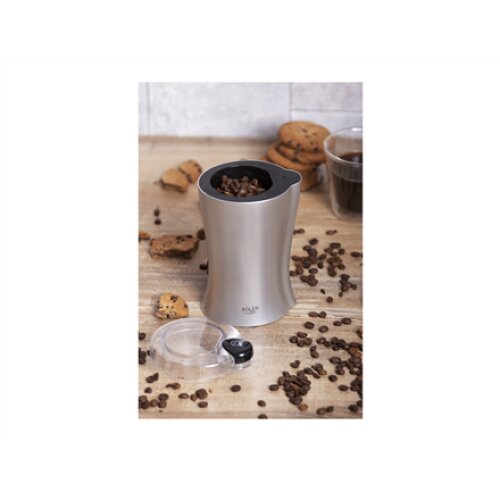 Adler , AD 443 , 150 W , Coffee beans capacity 70 g , Number of cups 8 pc(s) , Stainless steel