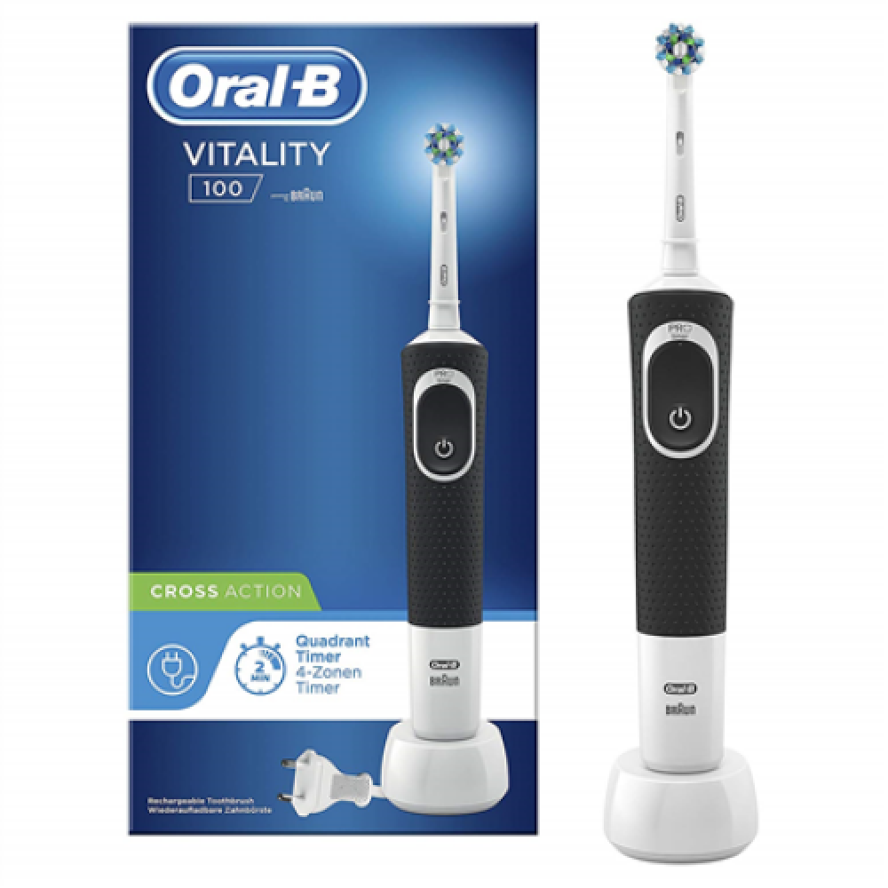 Oral-B Electric Toothbrush Vitality D100 Rechargeable For adults Number of brush heads included 1 Number of teeth brushing modes 1 Black