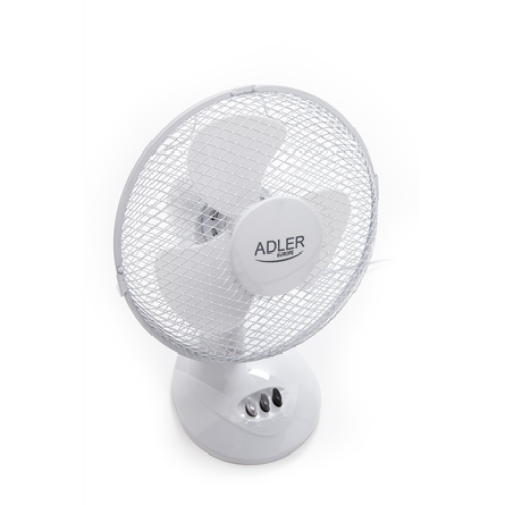 Adler , AD 7302 , Desk Fan , White , Diameter 23 cm , Number of speeds 2 , Oscillation , 60 W , No