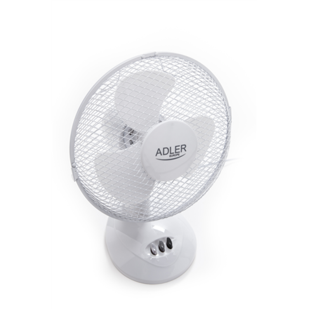 Adler , AD 7302 , Desk Fan , White , Diameter 23 cm , Number of speeds 2 , Oscillation , 22 W