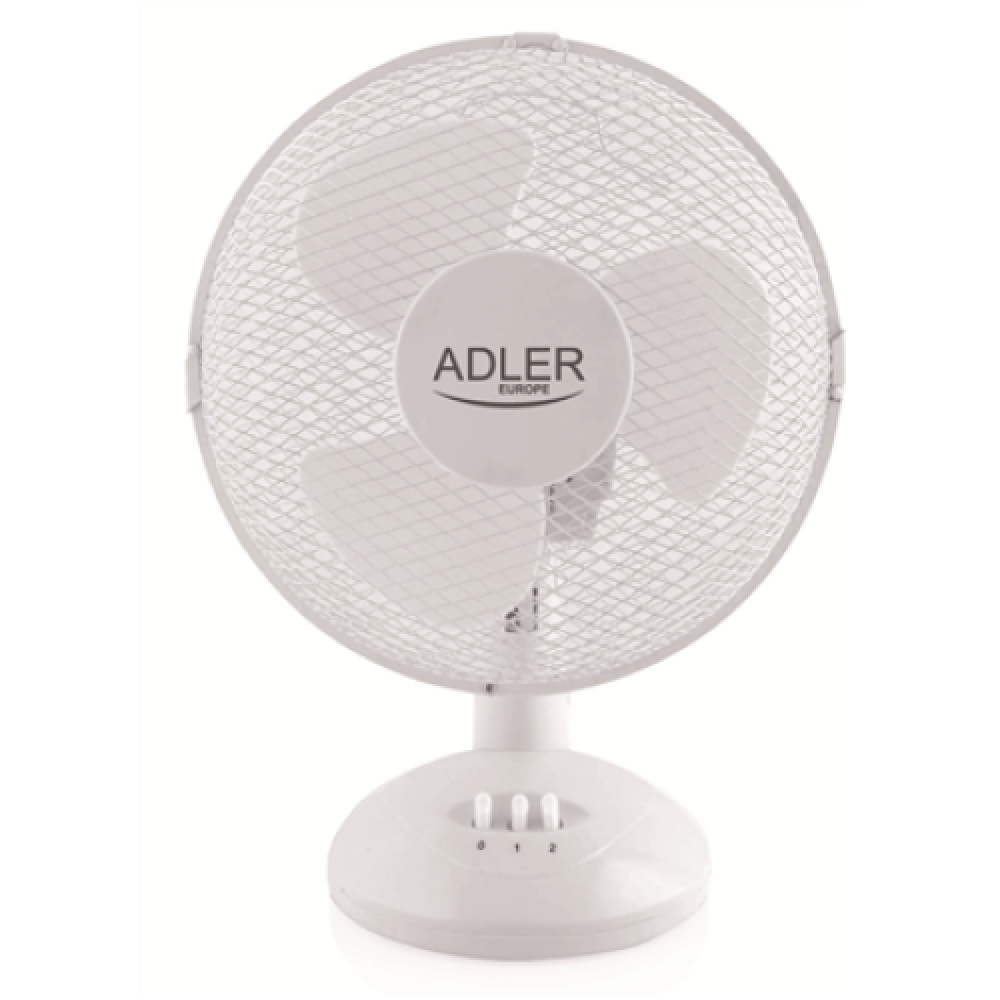 Adler , AD 7302 , Desk Fan , White , Diameter 23 cm , Number of speeds 2 , Oscillation , 60 W , No