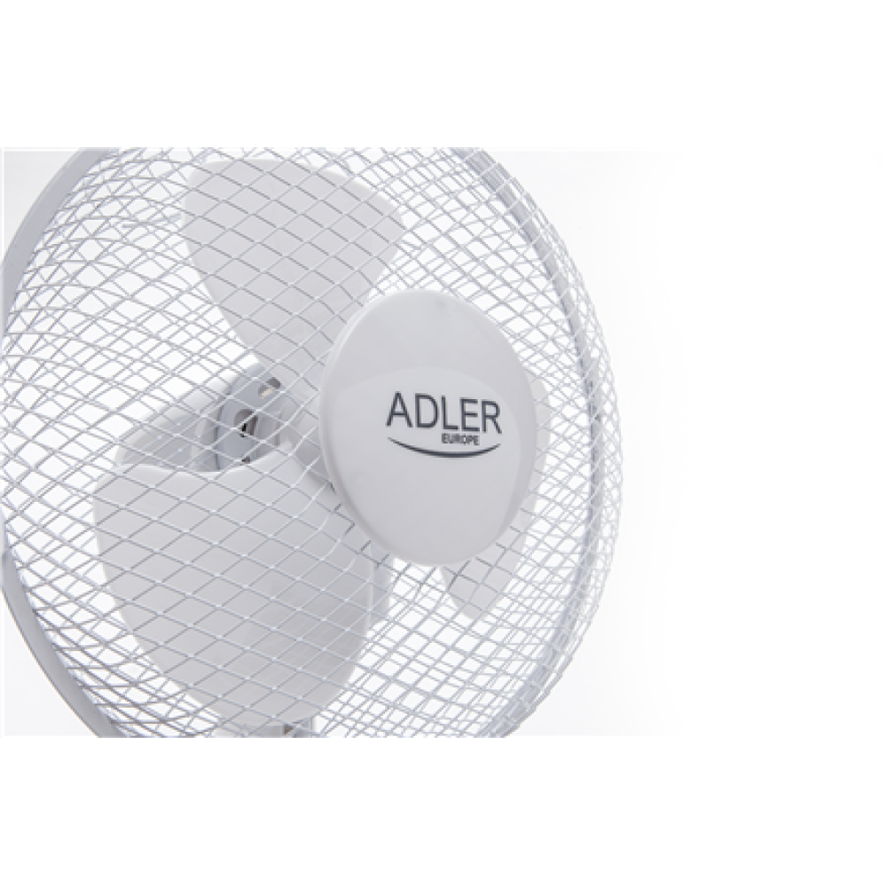 Adler , AD 7302 , Desk Fan , White , Diameter 23 cm , Number of speeds 2 , Oscillation , 22 W