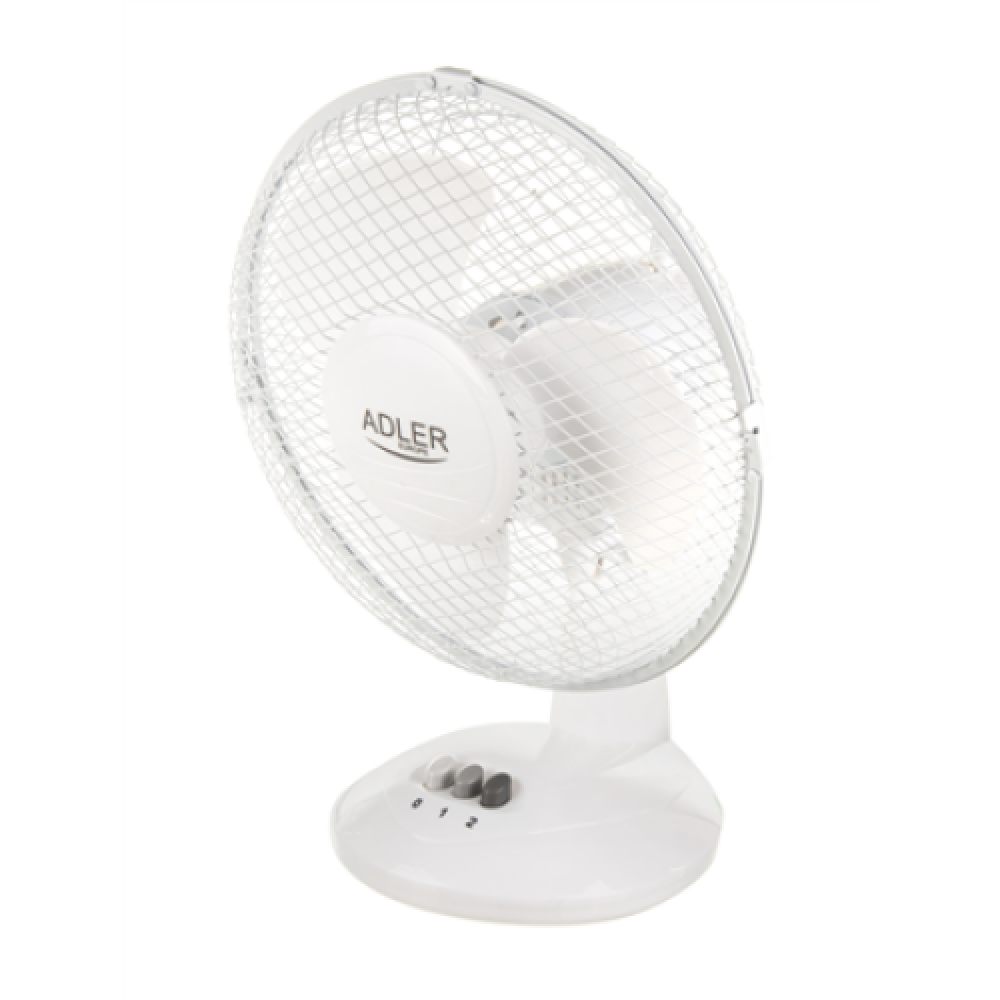 Adler , AD 7302 , Desk Fan , White , Diameter 23 cm , Number of speeds 2 , Oscillation , 60 W , No