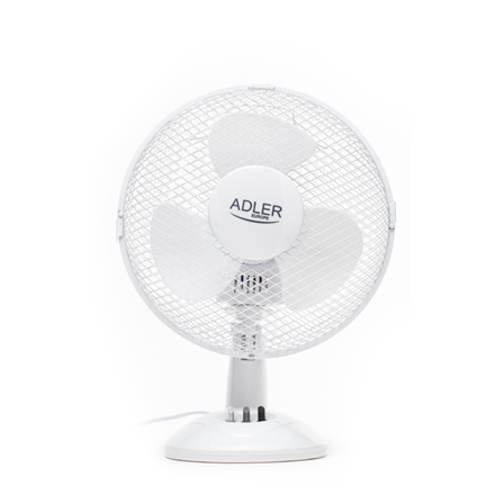 Adler , AD 7302 , Desk Fan , White , Diameter 23 cm , Number of speeds 2 , Oscillation , 22 W