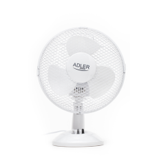 Adler , AD 7302 , Desk Fan , White , Diameter 23 cm , Number of speeds 2 , Oscillation , 22 W