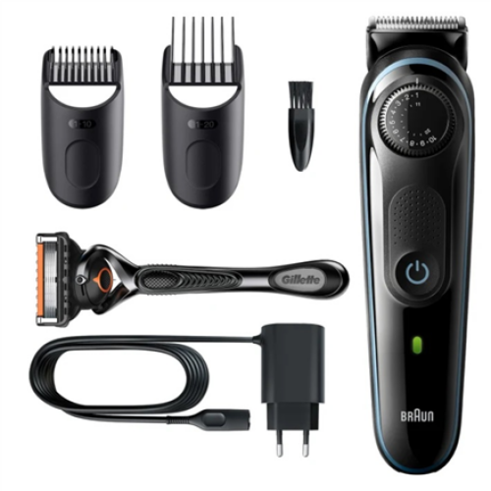 Braun Beard Trimmer with Precision dial and Gillette ProGlide razor BT5340 Cordless or corded Number of length steps 39 Black