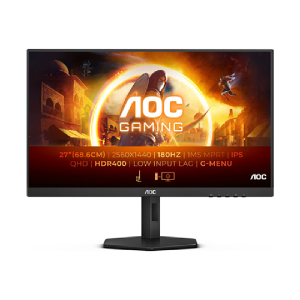 AOC , Q27G4X , 27 , IPS , 16:9 , 180 Hz , 1 ms , 2560 x 1440 pixels , 450 cd/m² , HDMI ports quantity 2 , Black