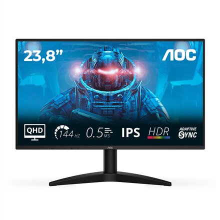 AOC , Q24B36X , 24 , IPS , QHD , 16:9 , 144 Hz , 4 ms , 2560 x 1440 pixels , 300 cd/m² , HDMI ports quantity 1 , Black