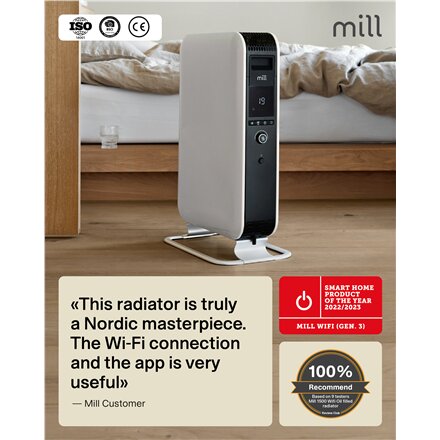 Mill , Heater , OIL1500WIFI3 GEN3 , Oil Filled Radiator , 1500 W , Number of power levels 3 , Suitable for rooms up to 25 m² , White