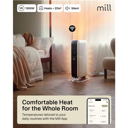 Mill , Heater , OIL1500WIFI3 GEN3 , Oil Filled Radiator , 1500 W , Number of power levels 3 , Suitable for rooms up to 25 m² , White