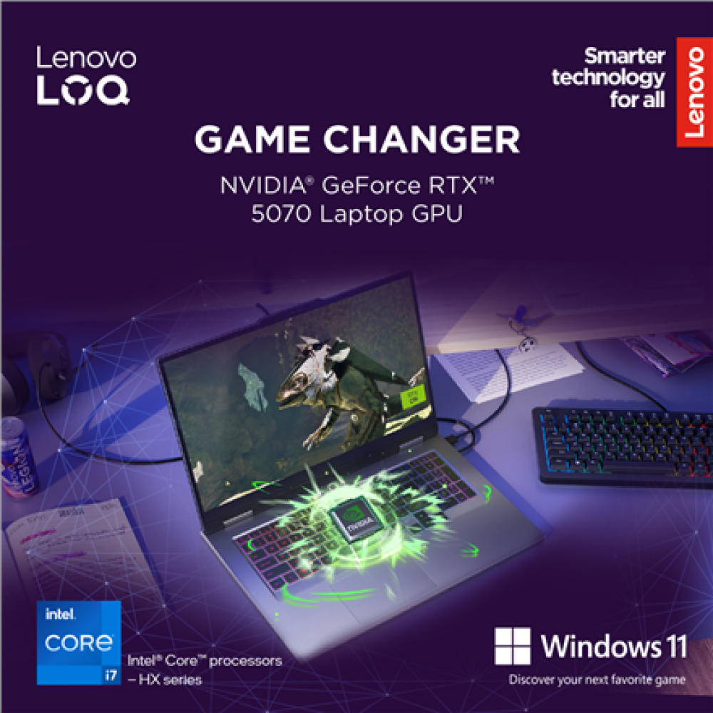 Lenovo LOQ 17IRX10 , Luna Grey , 17.3 , IPS , FHD , 1920 x 1080 pixels , Anti-glare , Intel Core i7 , i7-13650HX , 16 GB , SODIMM DDR5 , Solid-state drive capacity 1000 GB , NVIDIA GeForce RTX 5060 , GDDR7 , 8 GB , Windows 11 Home , 802.11ax , Bluetooth v