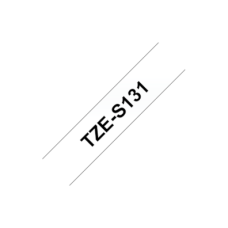 Brother , TZe-S131 Strong Adhesive Laminated Tape , Black on Clear , TZe , 8 m , 1.2 cm
