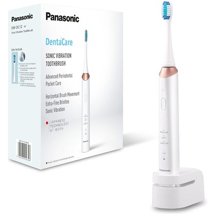 Panasonic , Sonic Electric Toothbrush , EW-DC12-W503 , Rechargeable , For adults , Number of brush heads included 1 , Number of teeth brushing modes 3 , Sonic technology , Golden White