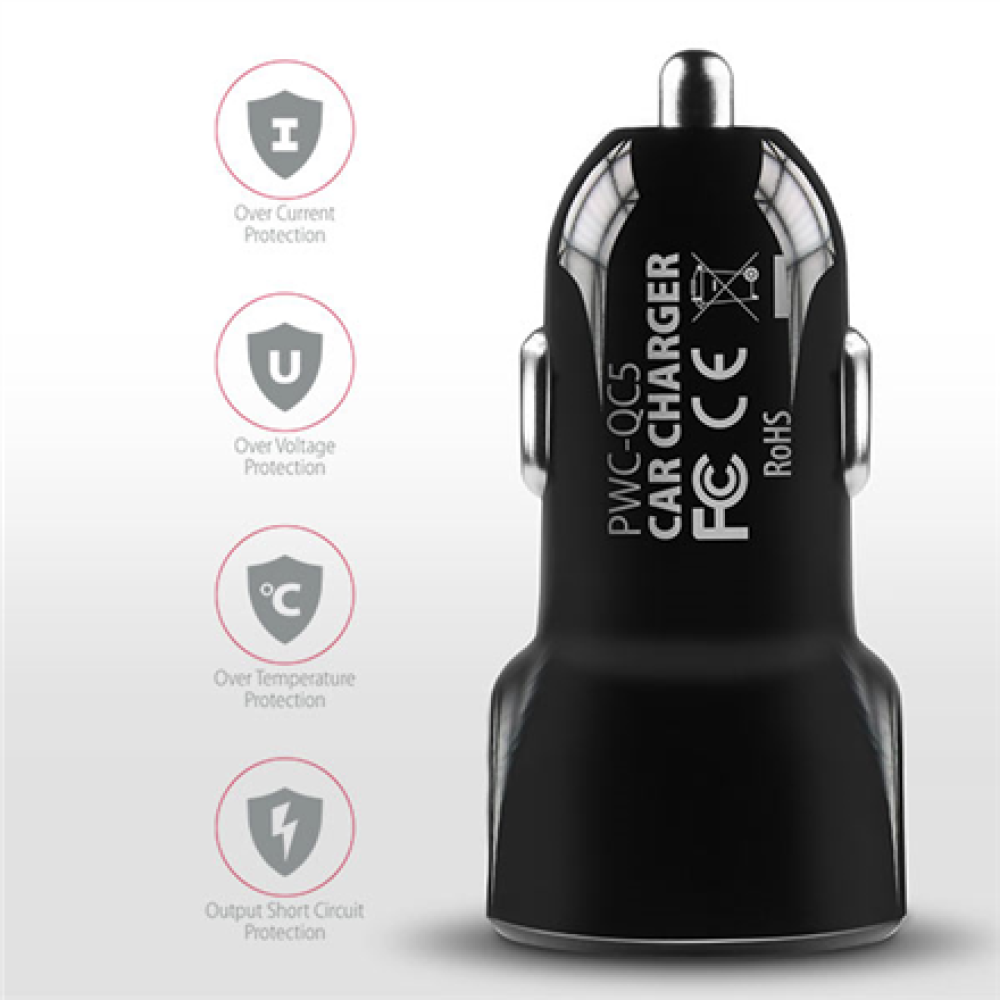 AXAGON Dual car charger, 31.5W , PWC-QC5