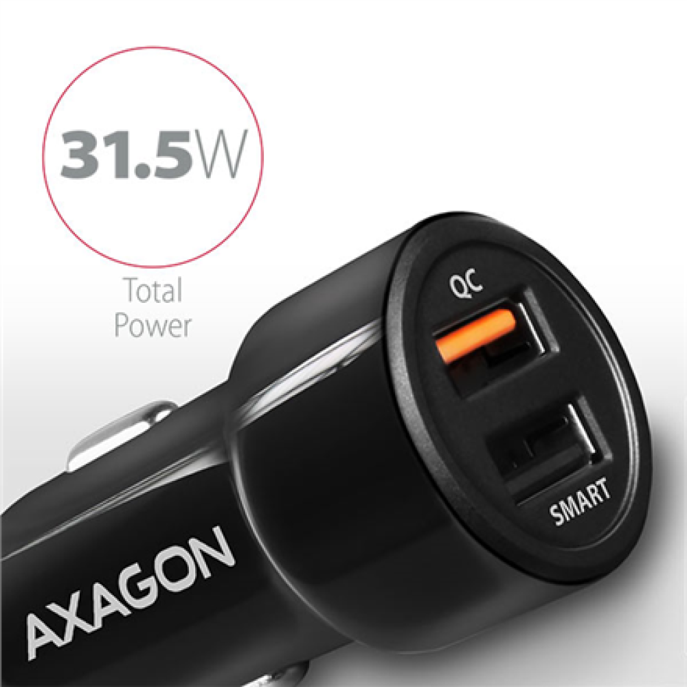 AXAGON Dual car charger, 31.5W , PWC-QC5