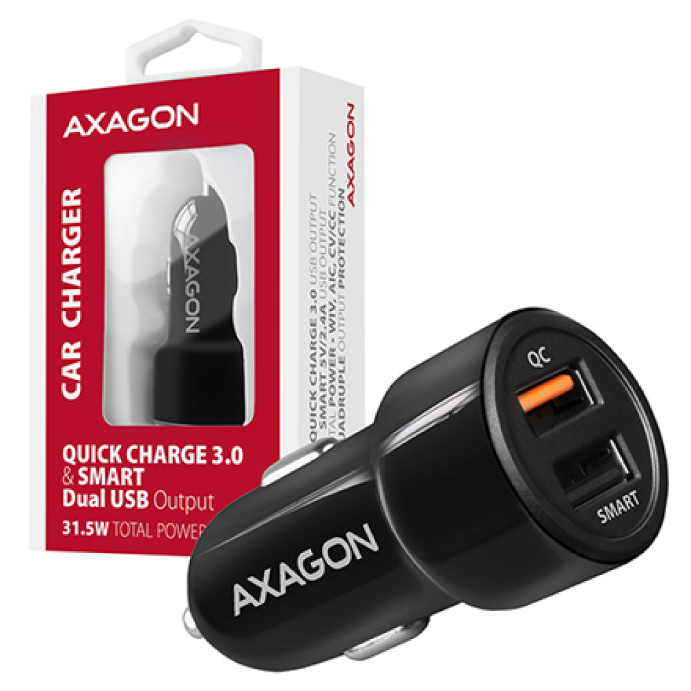 AXAGON Dual car charger, 31.5W , PWC-QC5