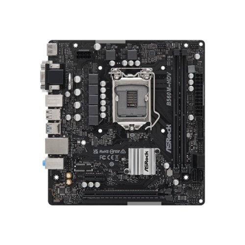 ASRock B560M-HDV R3.0 Processor family Intel Processor socket LGA1200 DDR4 DIMM Memory slots 2 Supported hard disk drive interfaces SATA3 Number of SATA connectors 4 Chipset B560 Micro ATX